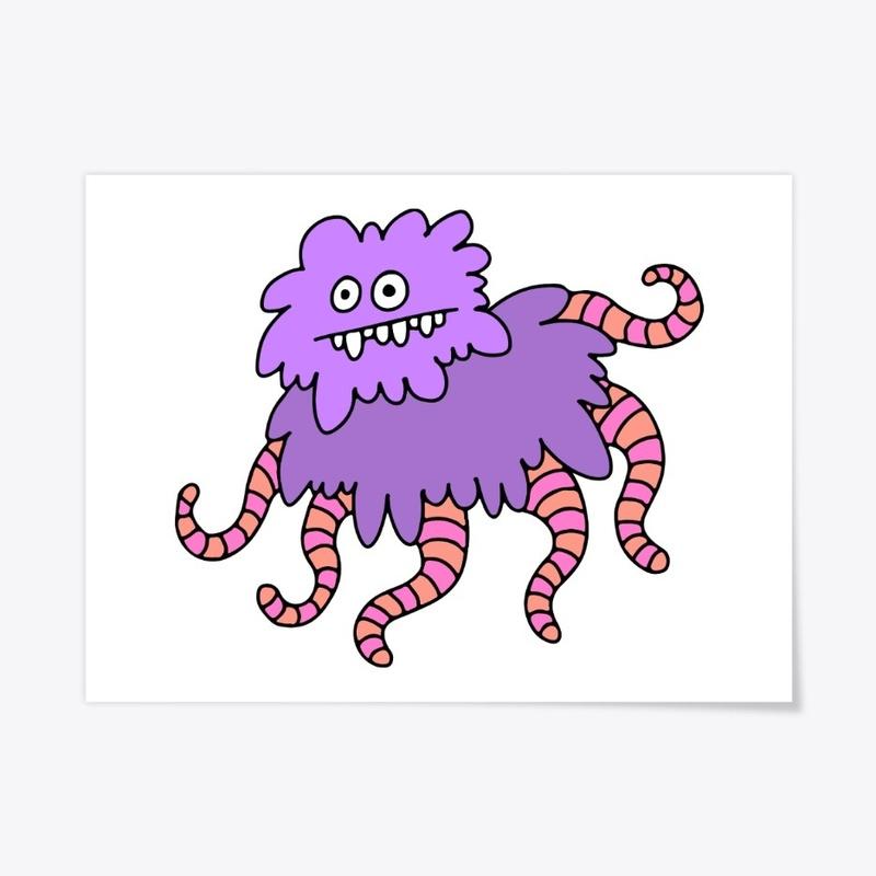 Fuzzy Tentacle Creature - Doodle Weird